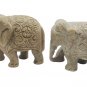 Stone Elephant statue Pair 3" handmade Carving Vintage Home Décor Sculpture