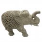 Stone Elephant statue 5.5" handmade Undercut Vintage trunk Up Décor Sculpture