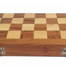 Wooden Chess Set 12" Folding Travel Wooden Pieces and Board
