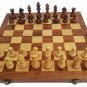 Wooden Chess Set 12" Folding Travel Wooden Pieces and Board