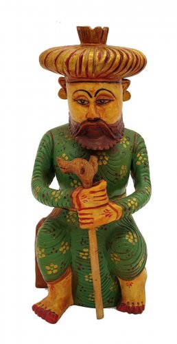 Villagers men Statue handmade Sculpture Wooden painted Vintage Figurine home