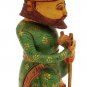 Villagers men Statue handmade Sculpture Wooden painted Vintage Figurine home
