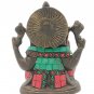 Brass Ganesa statue 4.5" Handmade Hindu God Sculpture Home Office D&Atilde;&copy;cor Gift