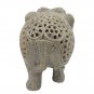 Stone Elephant statue 4" handmade Undercut Vintage trunk Down Décor Sculpture