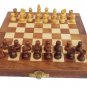 Wooden Chess Set 7" Folding Travel Magnetic Wooden Pieces and Board