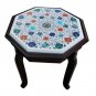 Coffee Table 18" handmade stone table top MOP inlay work Wooden stand with LED