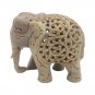 Stone Elephant statue Pair 3.5" handmade Under Cut Vintage Home D&Atilde;&copy;cor Sculpture