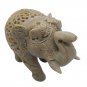 Stone Elephant statue Pair 4" handmade Under Cut Vintage Home Décor Sculpture