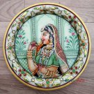 Decorative plates 6" Marble Stone Handmade Lady Queen painting Home decor