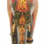 Handmade 10" Wooden Elephant Statue Covered with floral Emboss painting Work