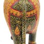 Handmade 10" Wooden Elephant Statue Covered with floral Emboss painting Work