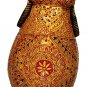 Handmade 10" Wooden Elephant Statue Covered with floral Emboss painting Work