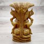 Ganesh Statue 6" Wooden Sitting under Snack handmade Home Office Décor Gift