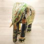 Handmade 8" Wooden Elephant Statue Covered with Real Gold Foil Emboss Work gift