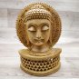 Wooden Buddha bust Statue handmade antique look Painting Feng Shuai Tibetan gift