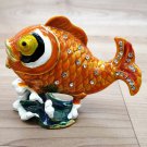 Fish Trinket box small souvenir animal gift Decorated with Crystal