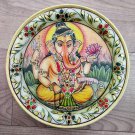 Decorative plates 6" Marble Stone Handmade Ganesha painting Home decor gift