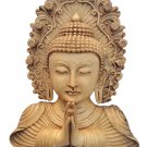 Buddha Mask 9" Carving handmade Wall hanging Sculpture wall Décor Religious