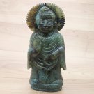 Buddha Statue 6.5" Labradorite gem stone meditation Feng sui handmade Home décor