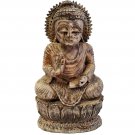 Wooden Buddha Statue handmade antique look Painting Feng Shui Tibetan Buddha gif