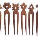 Dark Wooden Hair clips 6 pcs. set Handmade Indian hair sticks Women Fashion Pins