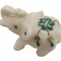 Elephant 2 "White Hard Marble Handmade Pietra Dura Inlay Statue Home Decor Gift
