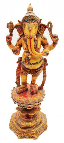 Ganesh Statue handmade 12" Gold Foil Painting Idol Home Office Temple D&Atilde;&copy;cor Gift