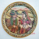 Decorative plate 9" Marble Stone Handmade Villagers painting Home decor Gift
