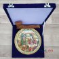 Decorative plate 9" Marble Stone Handmade Villagers painting Home decor Gift