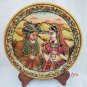 Decorative plate 9" Marble Stone Handmade Villagers painting Home decor Gift