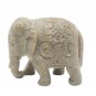 Stone Elephant statue 2.5" handmade Carving Vintage trunk down Décor Sculpture