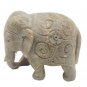 Stone Elephant statue 2.5" handmade Carving Vintage trunk down Décor Sculpture