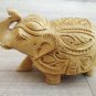 Wood Elephant Sculpture trunk up hand Carved Wooden Figurine 4 Pcs Set Statue