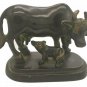 Brass cow Kamdhenu vintage handmade animal figurine statue décor gift