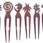 Rose Wooden Hair clips 6 pcs. set Handmade Indian hair sticks Women Fashion Pins