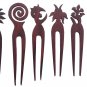 Rose Wooden Hair clips 6 pcs. set Handmade Indian hair sticks Women Fashion Pins