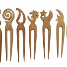 Wooden Hair clips 7 pcs. set Handmade Indian hair sticks Women Fashion Pins