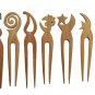 Wooden Hair clips 7 pcs. set Handmade Indian hair sticks Women Fashion Pins