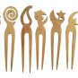 Wooden Hair clips 7 pcs. set Handmade Indian hair sticks Women Fashion Pins