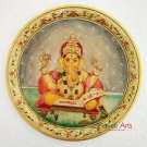 Decorative plates 12" Marble Stone Handmade Ganesha painting Home Decor Wall Gif