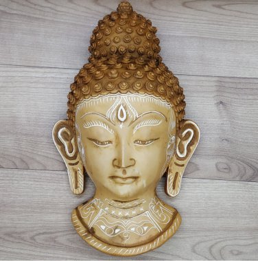 Buddha Mask 9" Wall hanging Art Sculpture Painting & Carving mask Religious