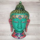Buddha Mask 12" Wall hanging Art Sculpture Painting & Carving mask Religious