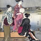 5171.Japanese women by the bay.dressed in kimonos.POSTER.decor Home Office art 5171.Japanese women by the bay.dressed in kimonos.POSTER.decor Home Office art