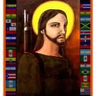 20x30"Poster Decor.Home Room Interior design.El Cristo de America.Flags.10582
