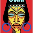4319.Cuba.woman's head on red background.native.POSTER.decor Home Office art 4319.Cuba.woman's head on red background.native.POSTER.decor Home Office art