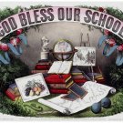 5976.God bless our school.old fashioned back to school.POSTER.Home Office art