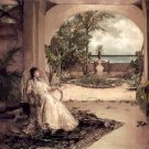 4701.Cuban cigars.woman in white resting in garden.POSTER.decor Home Office art 4701.Cuban cigars.woman in white resting in garden.POSTER.decor Home Office art