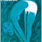 4392.Chantelle.Semi nude woman in blue.bending over.POSTER.decor Home Office art 4392.Chantelle.Semi nude woman in blue.bending over.POSTER.decor Home Office art