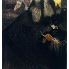 5681.Nuns with man sitting reading a book in the dark.POSTER Home Office decor 5681.Nuns with man sitting reading a book in the dark.POSTER Home Office decor