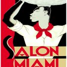 93.Art Decoration POSTER.Graphics to decorate home office.Salon Miami Red-Black.